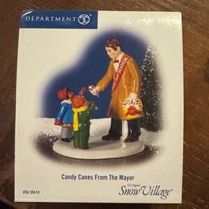 Department 56 Snow Village Mayor with Candy Canes Figurine